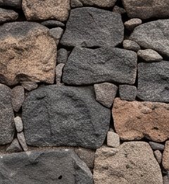 Muro de piedra seca volcánica